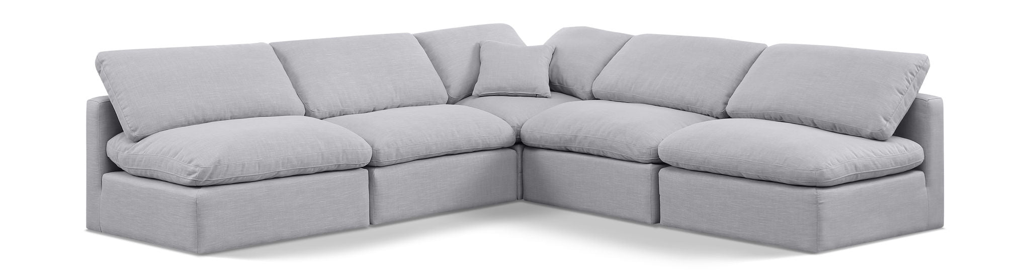 Indulge 105" Linen Textured Fabric Upholstered 5pc. Modular Sectional