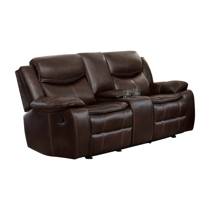 Bastrop Double Glider Reclining Love Seat with Center Console