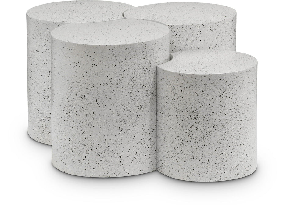 Dimple Terrazzo Pattern Iron Nesting 4pc. Modular Coffee Table