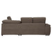 Platina (3)3-Piece Sectional with Adjustable Headrests, Pull-out Bed and Right Chaise with Storage Ottoman