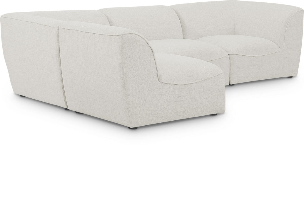 Miramar 109" Linen Textured Fabric Upholstered 4pc. Modular Sectional