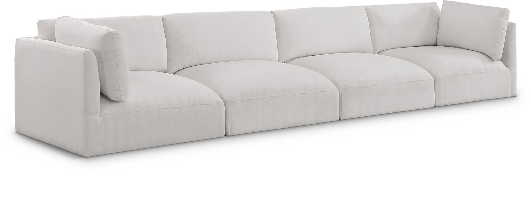 Ease 152" Fabric Upholstered 4pc. Modular Sofa