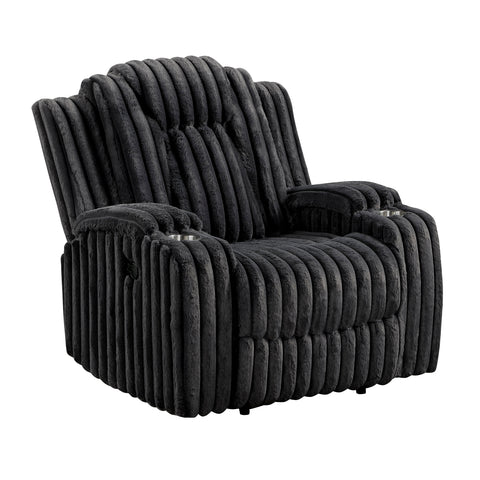 Sillón reclinable Phyllis con portavasos (8348BLK)