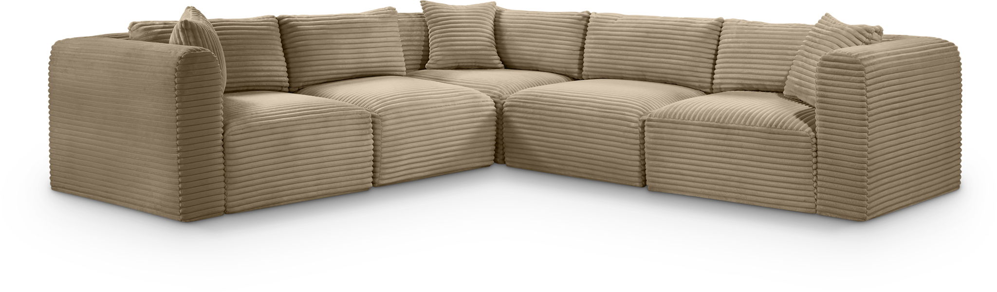 Shaggy 109" Corduroy Performance Fabric Upholstered Modular Sectional