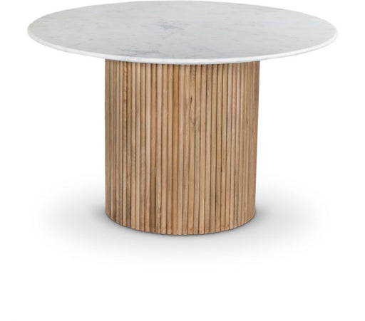 Oakhill 47" Genuine Marble Top And Mango Wood Base Dining Table