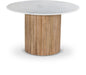 Oakhill 47" Genuine Marble Top And Mango Wood Base Dining Table