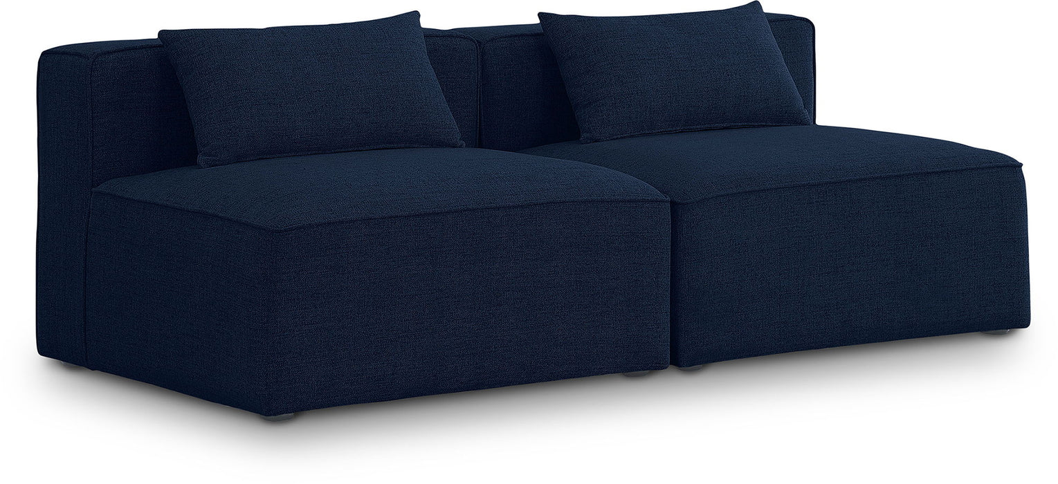 Cube 72" Fabric Upholstered 2pc. Armless Modular Loveseat
