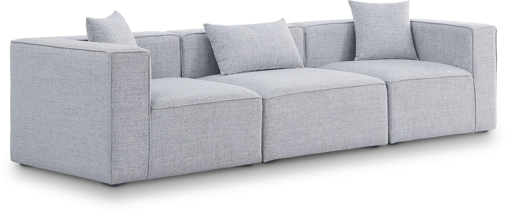Cube 108" Fabric Upholstered 3pc. Modular Sofa