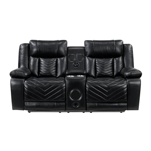 Huron Power Double Reclining Love Seat - Black