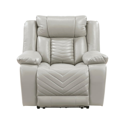 Huron Power Reclining Chair with LED and Charging Ports - Gray