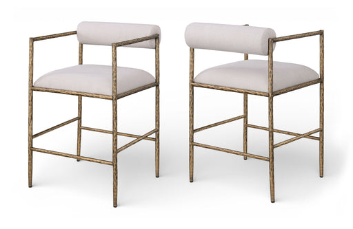 Axis Linen Textured Fabric Upholstered Counter Stool