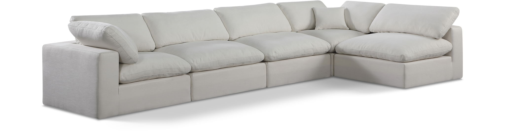Comfy 158" Linen Textured Fabric Upholstered 5pc. Modular Sectional