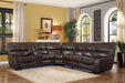 Pecos (4)4-Piece Modular Power Reclining Sectional with Left Console, LED and USB Ports