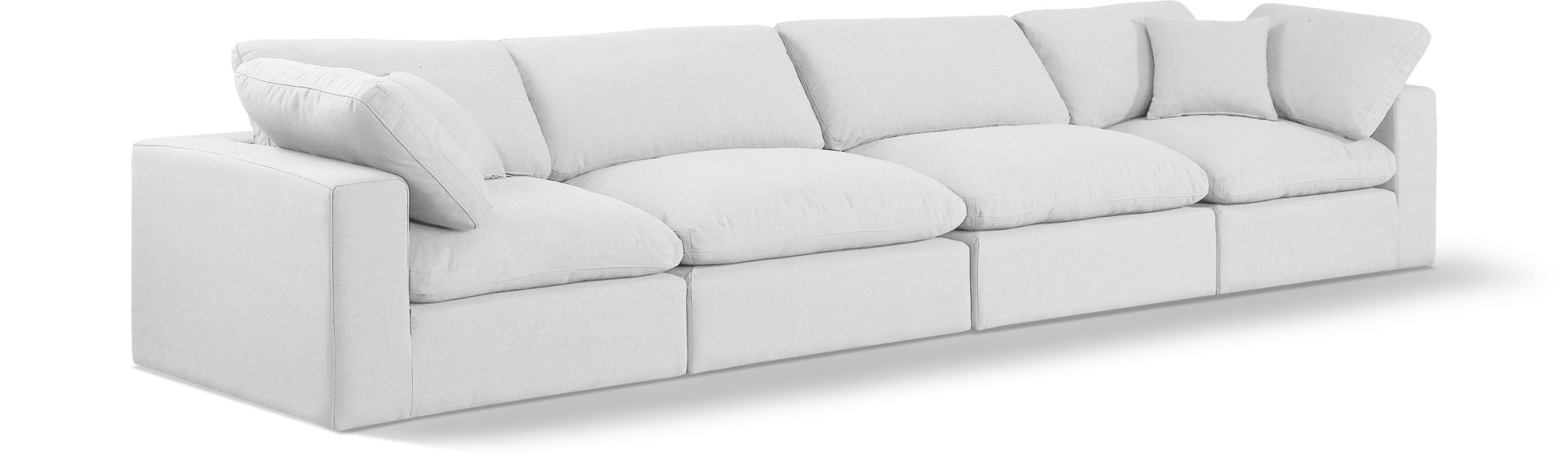 Comfy 158" Linen Textured Fabric Upholstered 4pc. Modular Sofa