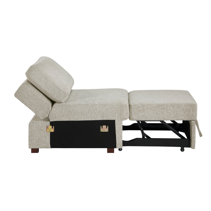 8548*5SCACCLA2 4-Piece Sectional with Reversible Chaise, Pull-out Bed, Hidden Storage and Click Motion Back