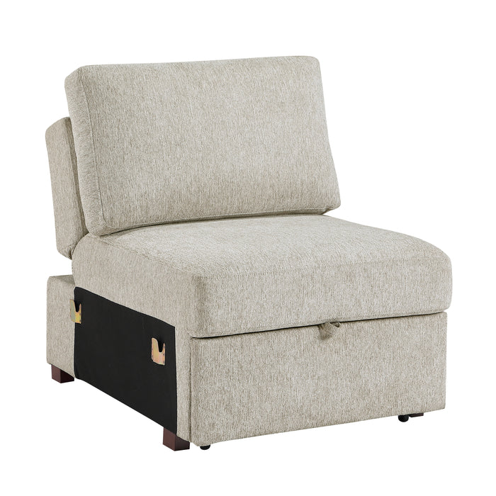 8548*4SCACCLA 3-Piece Sectional with Pull-out Bed and Click Motion Back