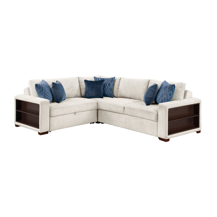 8548BE*4SC15ACLA2 3-Piece Sectional with Pull-out Bed and Click Motion Back