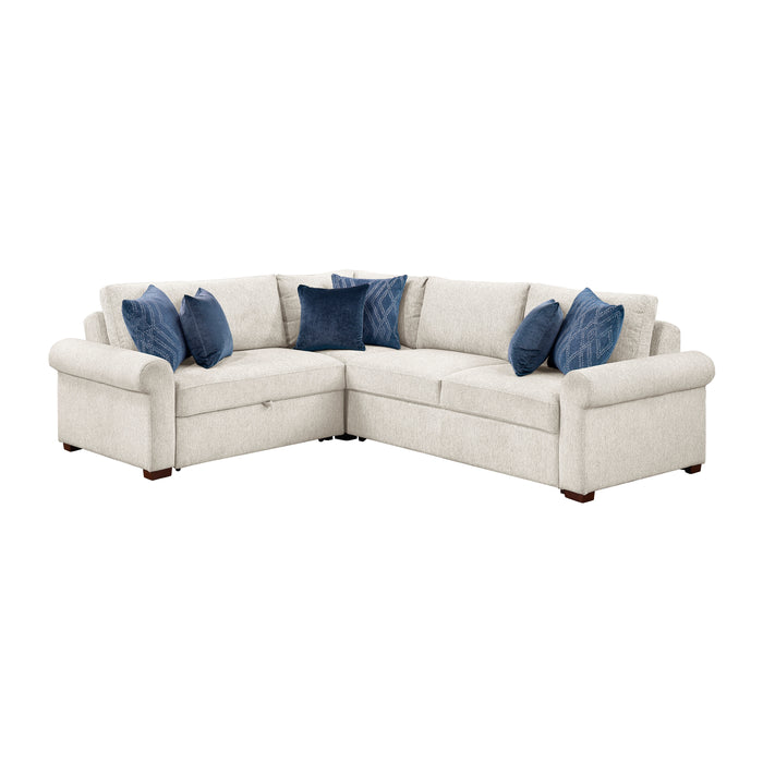 8548BE*4SC15ACLA4 3-Piece Sectional with Pull-out Bed and Click Motion Back
