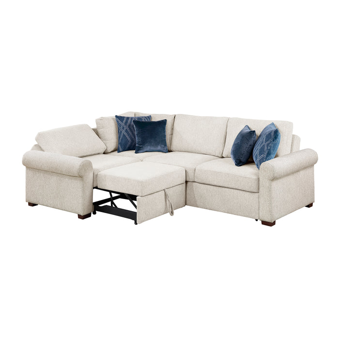 8548BE*4SCACCLA4 3-Piece Sectional with Pull-out Bed and Click Motion Back
