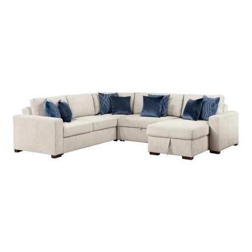 8548BE*5SC15ACLA 4-Piece Sectional with Reversible Chaise, Pull-out Bed, Hidden Storage and Click Motion Back