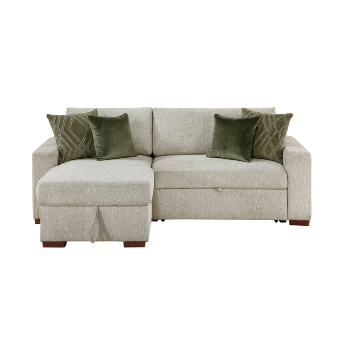 8548*3VC15ACLA2 2-Piece Sectional with Reversible Chaise, Pull-out Bed and Hidden Storage, Click Motion Back
