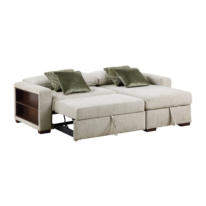 8548*3VC15ACLA2 2-Piece Sectional with Reversible Chaise, Pull-out Bed and Hidden Storage, Click Motion Back