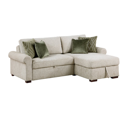 8548*3VC15ACLA4 2-Piece Sectional with Reversible Chaise, Pull-out Bed and Hidden Storage, Click Motion Back