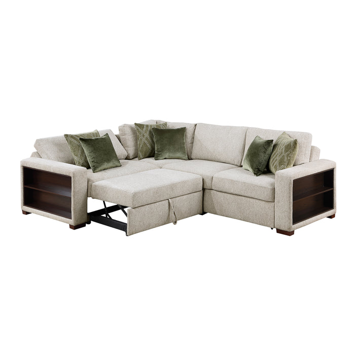 8548*4SC15ACLA2 3-Piece Sectional with Pull-out Bed and Click Motion Back