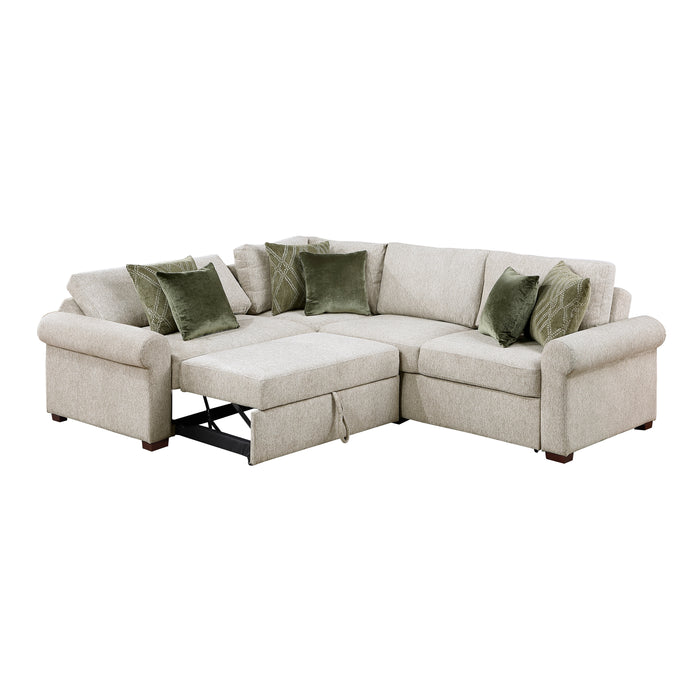 8548*4SC15ACLA4 3-Piece Sectional with Pull-out Bed and Click Motion Back