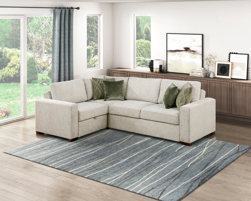 8548*4SCACCLA 3-Piece Sectional with Pull-out Bed and Click Motion Back