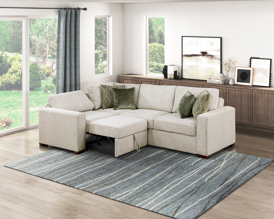 8548*4SCACCLA 3-Piece Sectional with Pull-out Bed and Click Motion Back