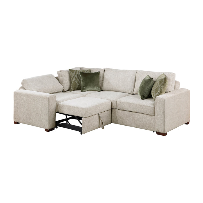 8548*4SCACCLA 3-Piece Sectional with Pull-out Bed and Click Motion Back