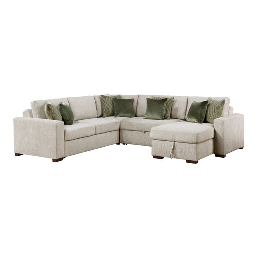 8548*5SC15ACLA 4-Piece Sectional with Reversible Chaise, Pull-out Bed, Hidden Storage and Click Motion Back