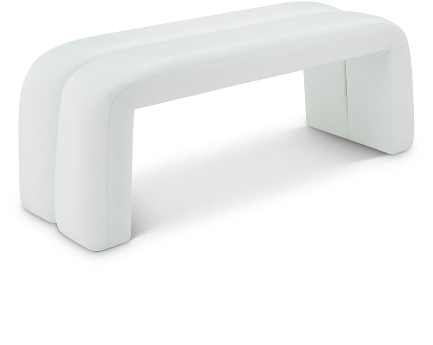 Arc Boucle Fabric Upholstered Bench