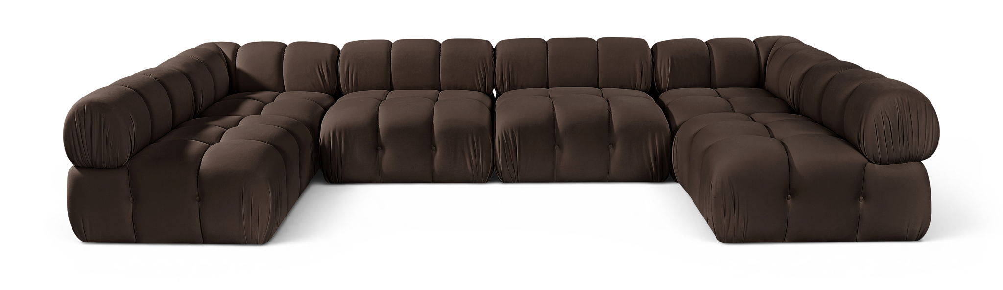 Orin 148" Velvet Performance Fabric Upholstered 6 Pc. Modular Sectional