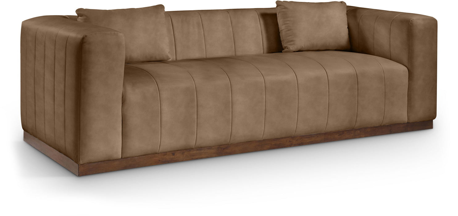 Mallina 90.5" Vegan Leather Upholstered Sofa