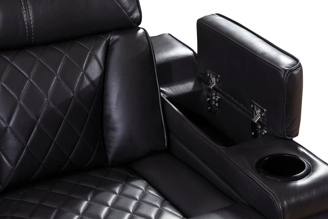 Wedge, LHF Loveseat w/Console /Speaker /Led Light/ Power Headrest, RHF Sofa w/Dropdown Table/