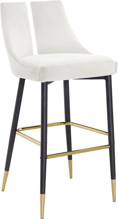 Sleek Velvet Upholstered Bar Stool