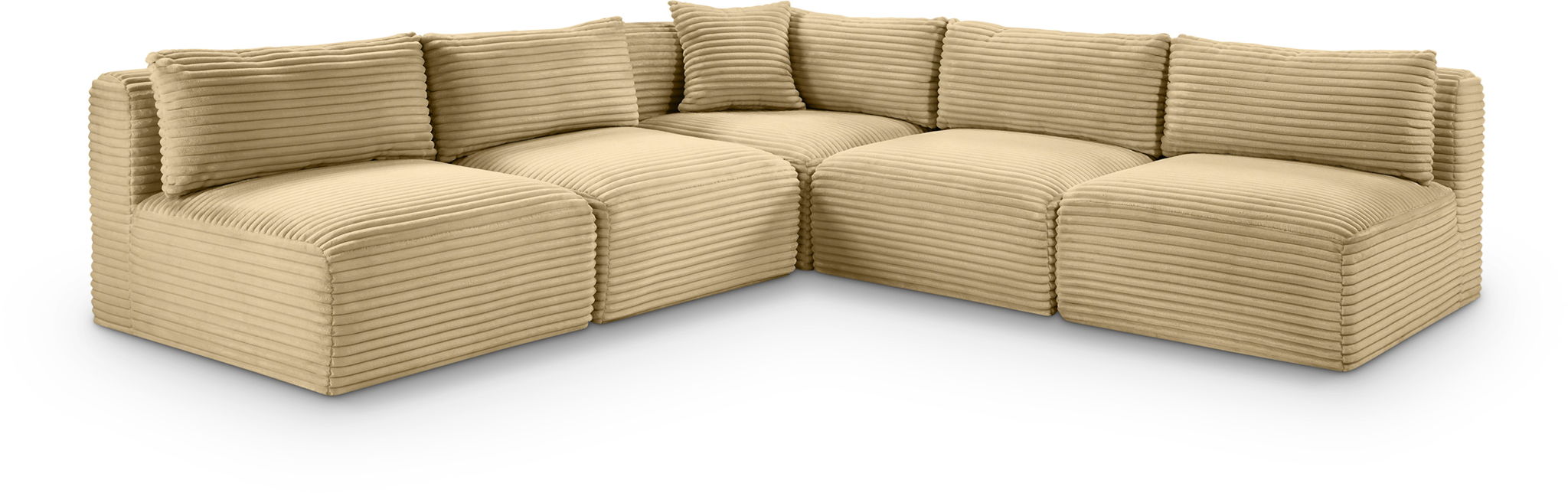 Shaggy 101" Corduroy Performance Fabric Upholstered Modular Sectional