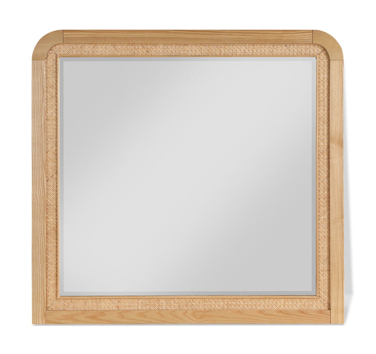 Siena 38" W X 40" H Ash Wood And Natural Cane Frame Mirror
