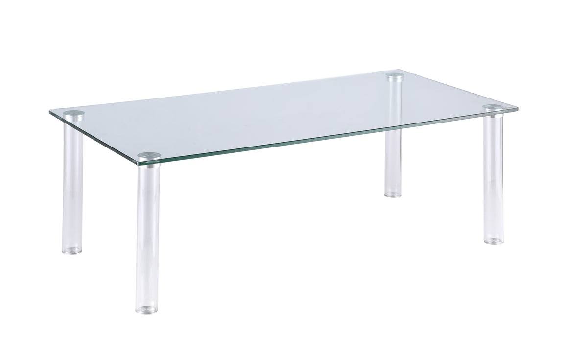 Contemporary All Glass Cocktail Table 8713-CT