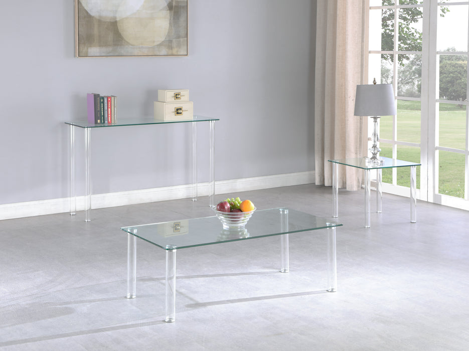 Contemporary All Glass Cocktail Table 8713-CT
