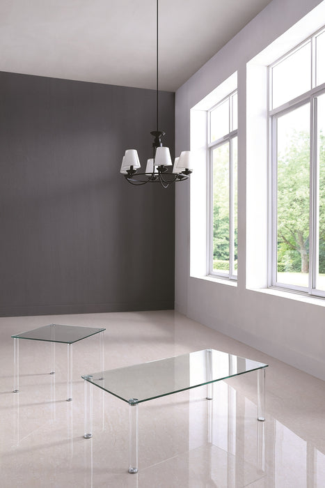 Contemporary All Glass Cocktail Table 8713-CT