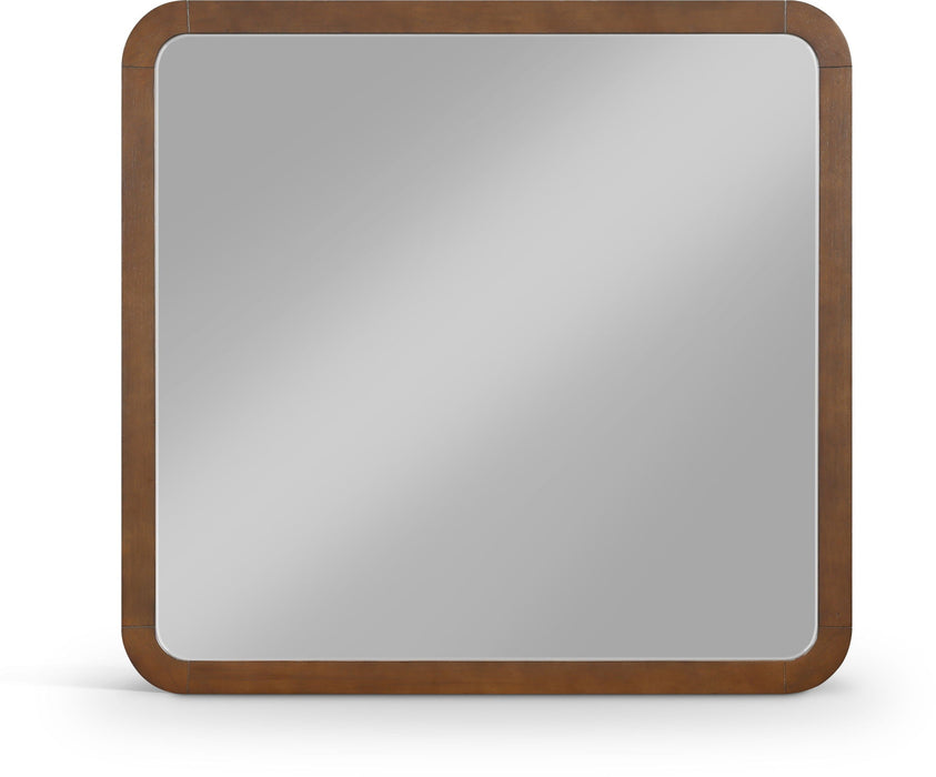 Giada 42" W X 40" H Ash Burl Veneer And Solid Wood Frame Mirror