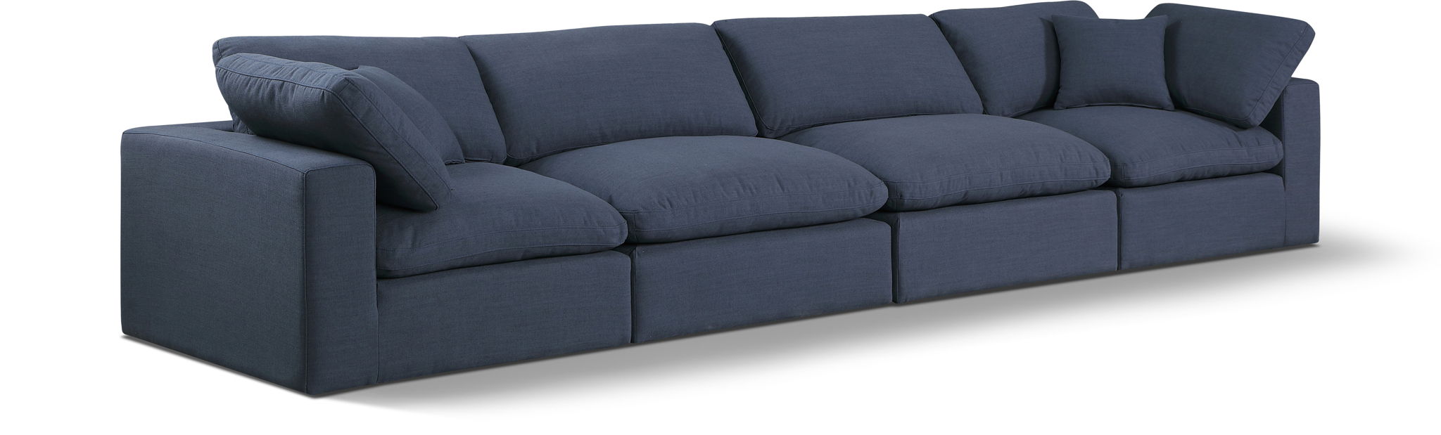 Comfy 158" Linen Textured Fabric Upholstered 4pc. Modular Sofa