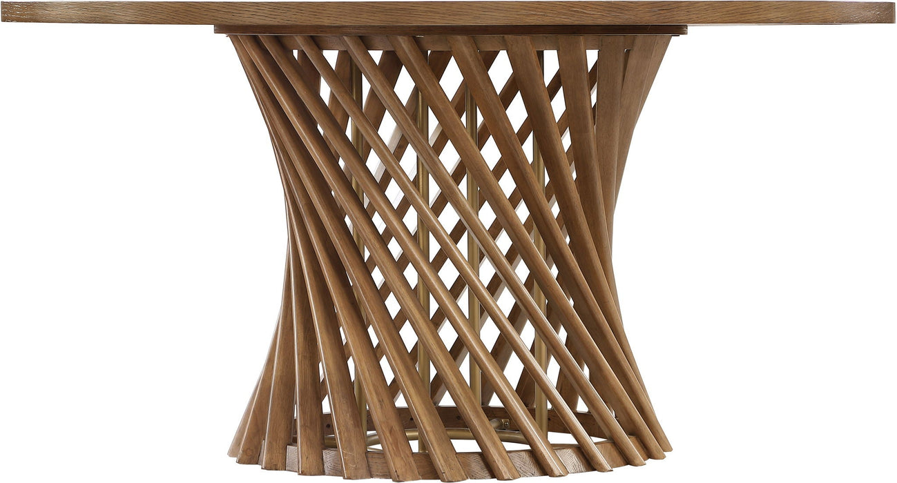 Hexon 60" Oak Veneer And Solid Wood Dining Table