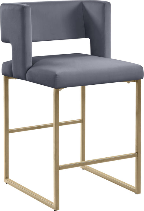 Caleb Velvet Upholstered Counter Stool