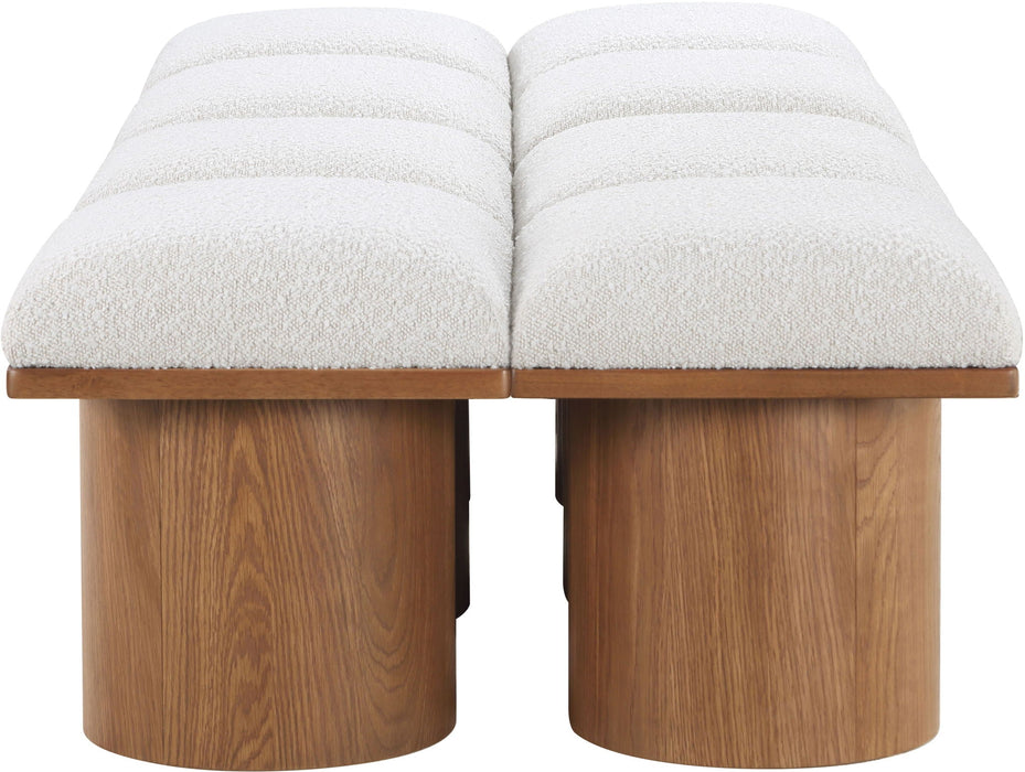 Banco modular tapizado de bouclé Pavilion de 8 piezas