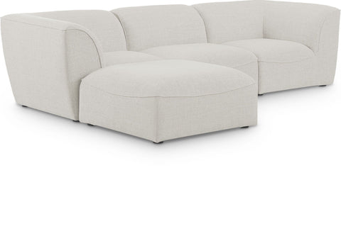 Miramar 109" Linen Textured Fabric Upholstered 4pc. Modular Sectional