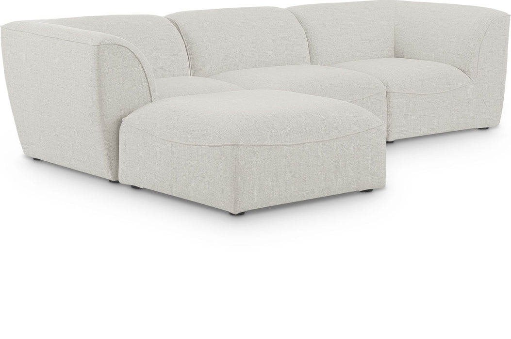 Miramar 109" Linen Textured Fabric Upholstered 4pc. Modular Sectional